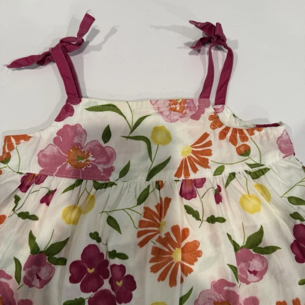 VTG Gymboree Island Fun 2005 Floral Sundress Tie Strap Ruffle Hem 12-18 Months⁠